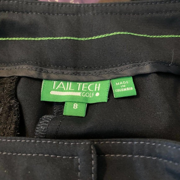 Tail Tech Golf Capris Womens Sz 8 Navy Blue Stretch‎ Cinch Pants Zip Pockets - Picture 6 of 9